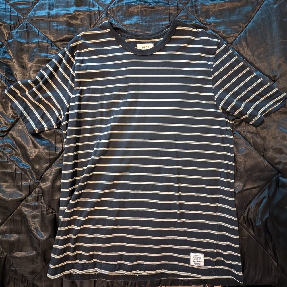 P&Co Black and Olive Striped Shirt